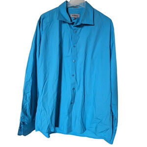 Le chateau light blue  men office wear button down shirt size XXL
